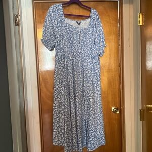 Bloom chic blue and white dress